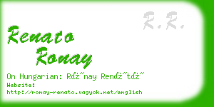 renato ronay business card